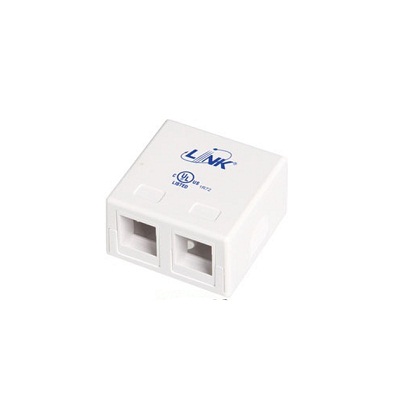 LINK Surface White Mount Box 2 Port