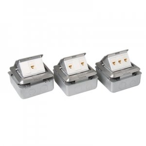 LINK POP-UP Aluminium LINK CAT 5E 2 PORT OUTLET